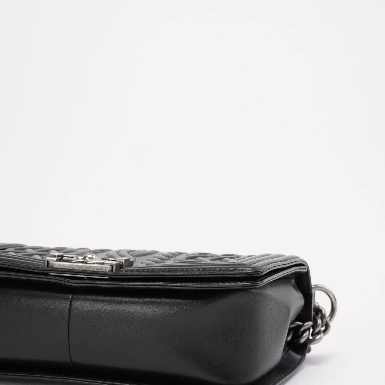 Chanel Black Celtic Medium Boy Bag Lambskin 2014