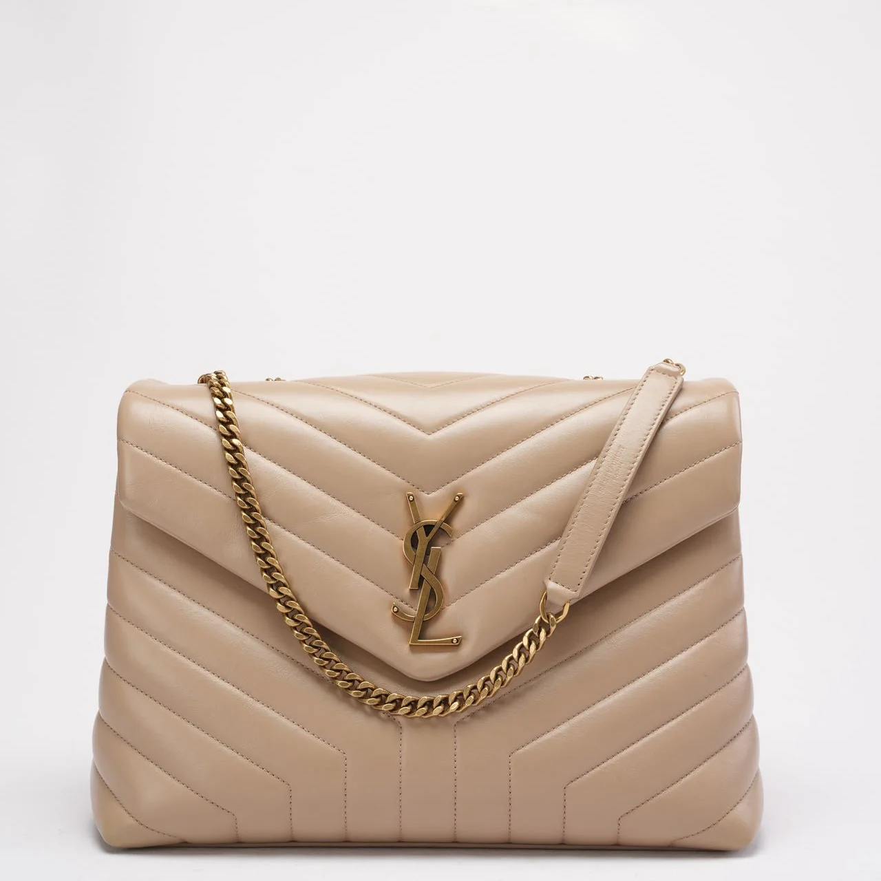 Saint Laurent Beige LouLou Medium Leather  2020