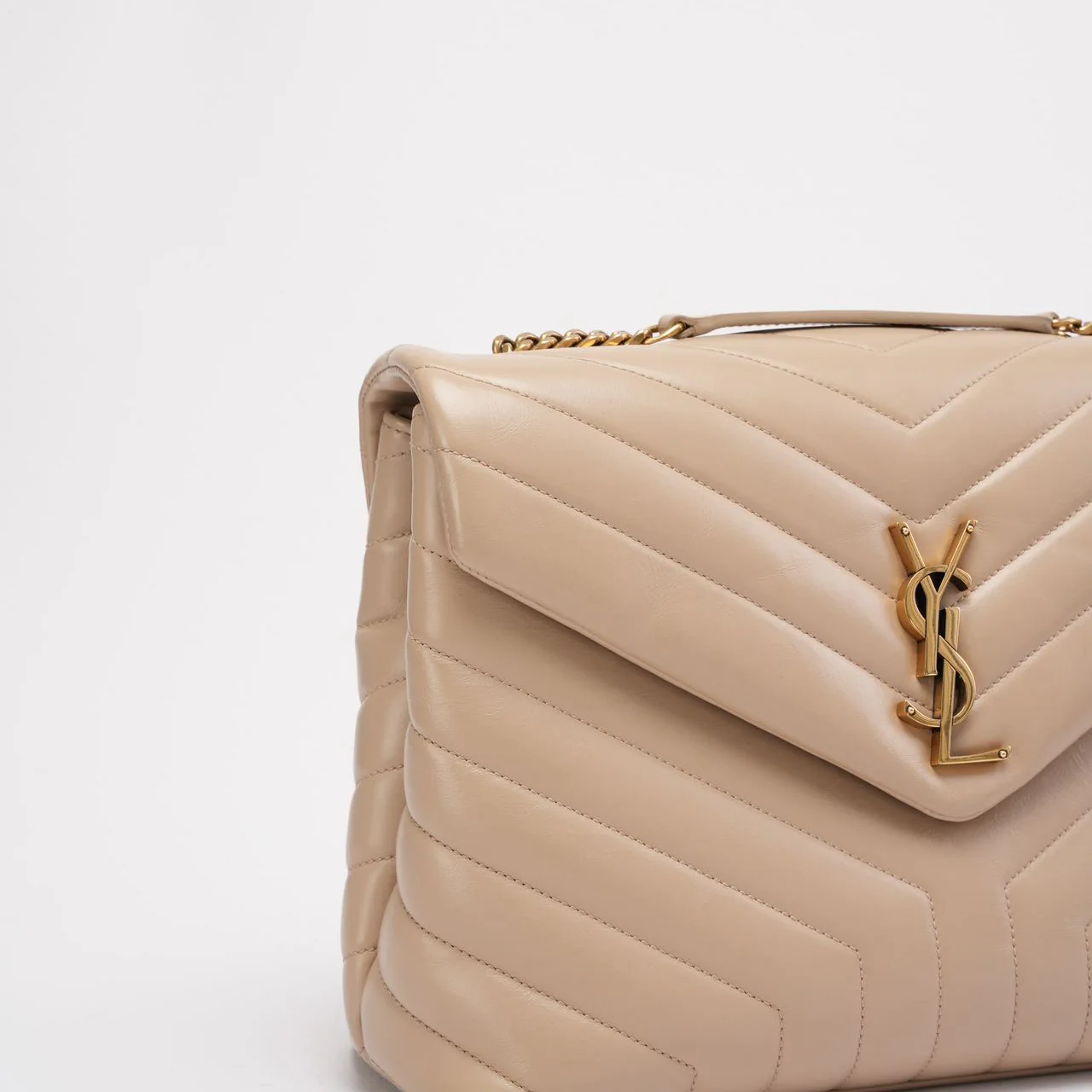 Saint Laurent Beige LouLou Medium Leather  2020