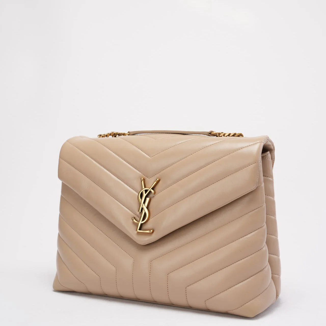 Saint Laurent Beige LouLou Medium Leather 2020