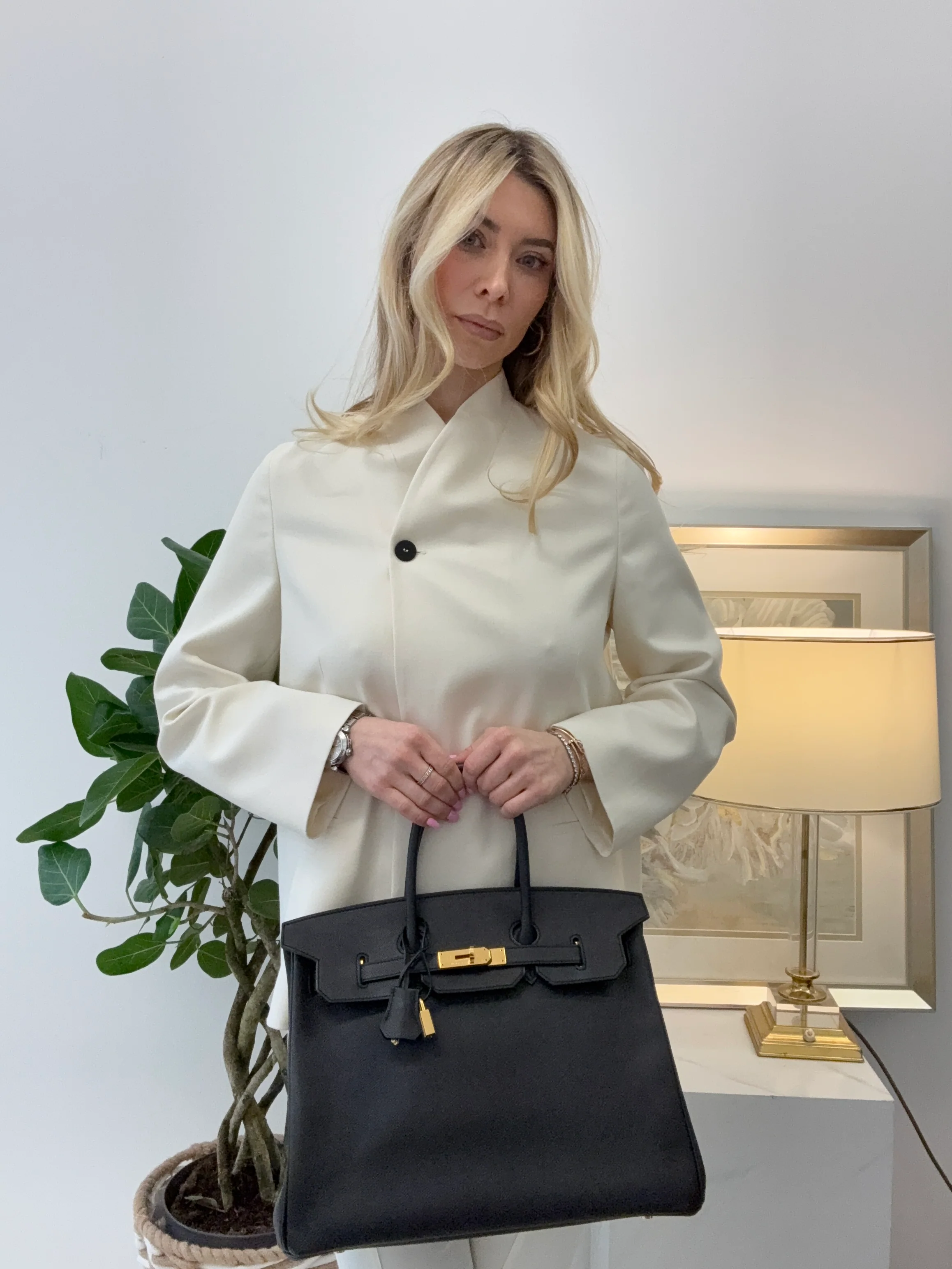 Hermes Black Birkin 35 Epsom Leather With Gold Hardware 2016