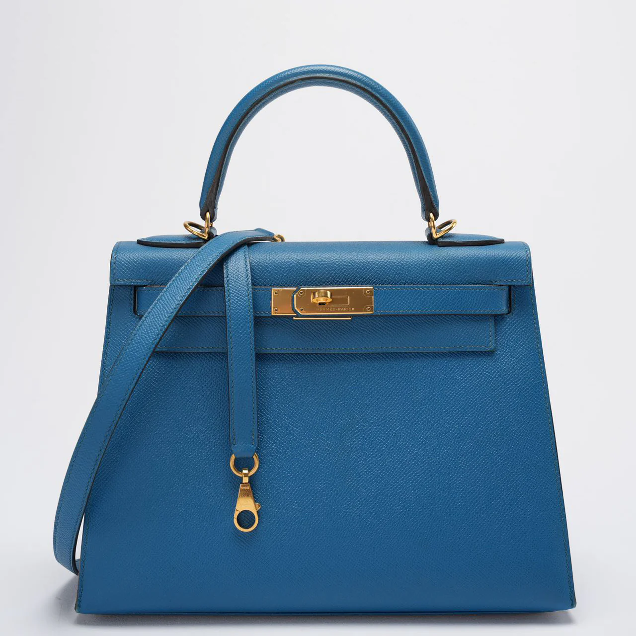 Hermes Kelly Sellier Bag 28cm In Blue Epsom Leather With Gold Hardware front image 