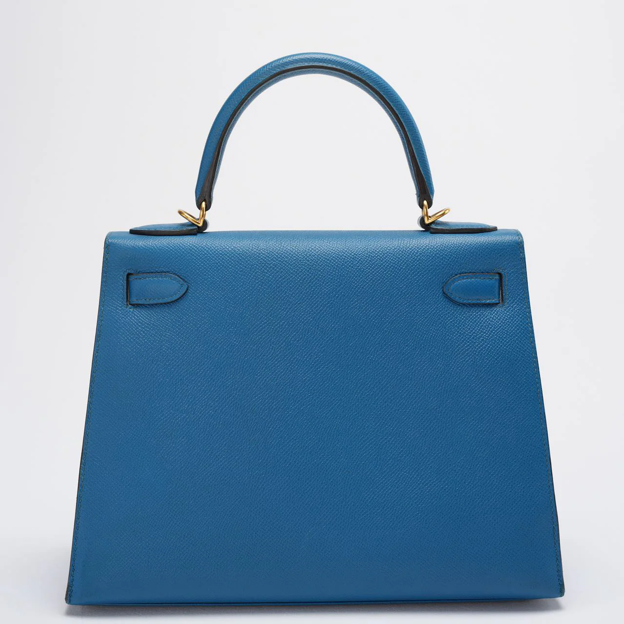 Hermes Kelly Sellier Bag 28cm In Blue Epsom Leather With Gold Hardware Back