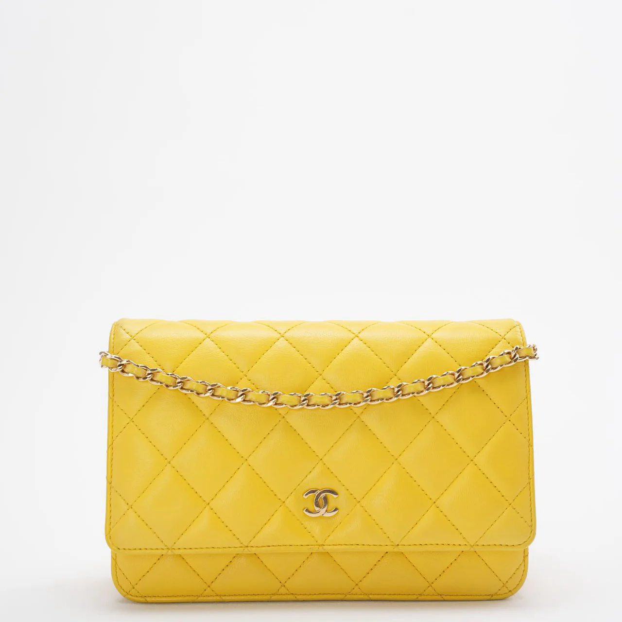 Chanel Wallet on Chain Classic Yellow woc