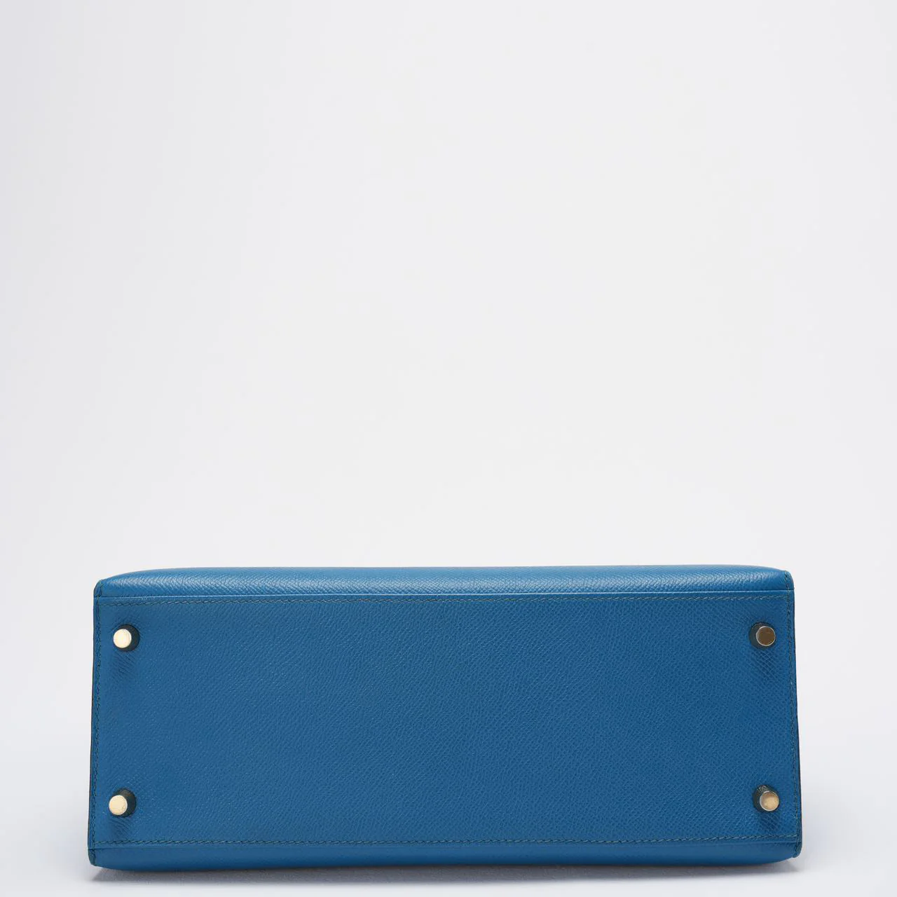 Hermes Kelly Sellier Bag 28cm In Blue Epsom Leather With Gold Hardware Bottom 