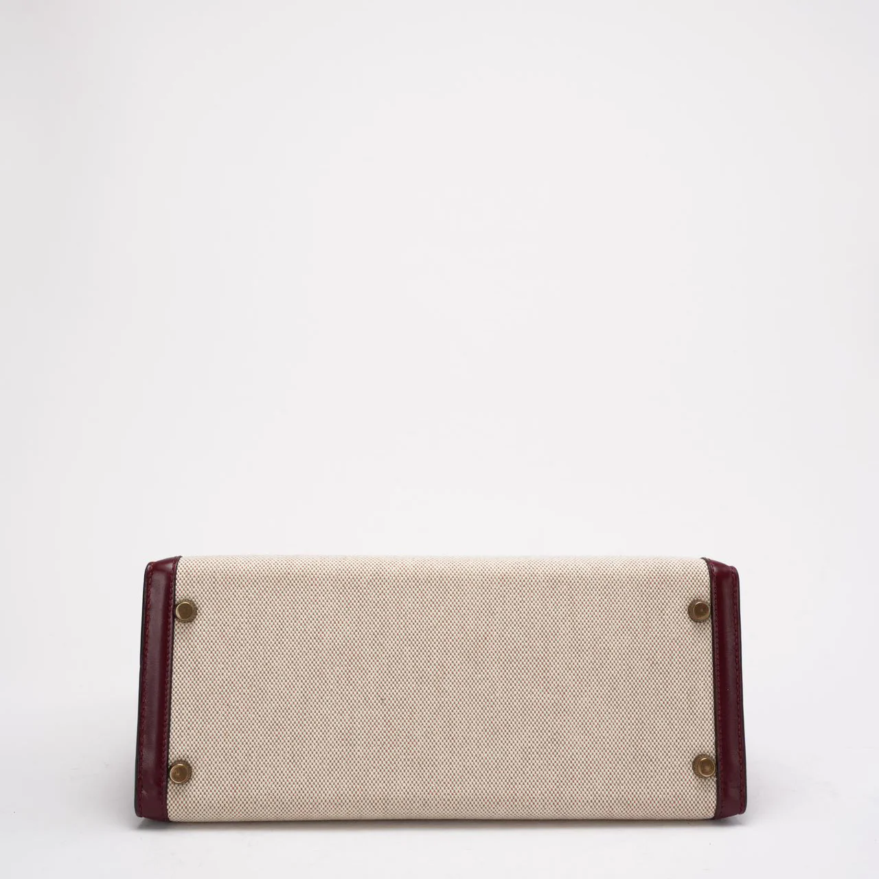 Hermes Vintage Kelly Sellier 28 Rouge Canvas Leather 1989