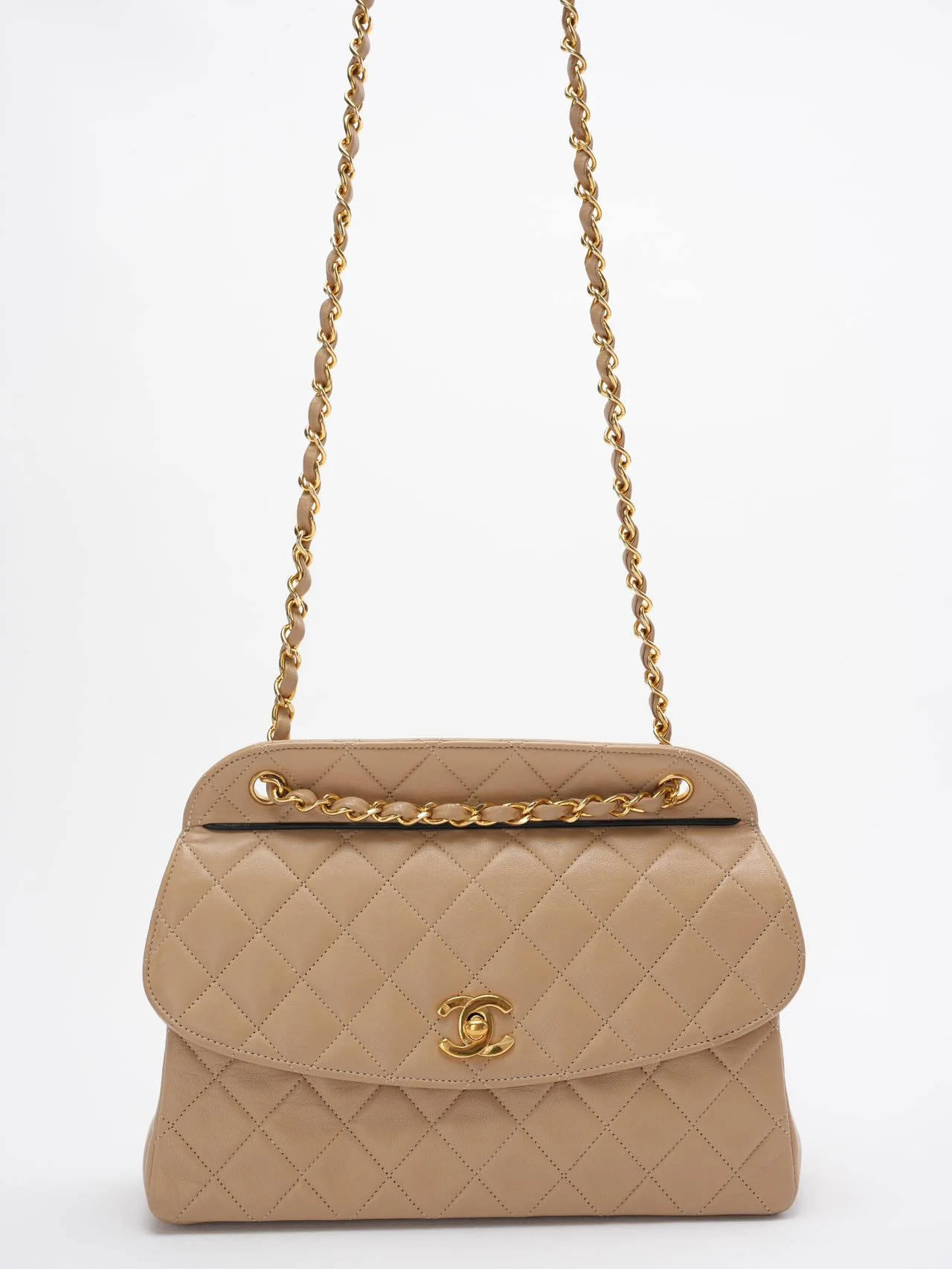 Chanel Beige Vintage Timeless Trendy Flap Bag 2011-2012