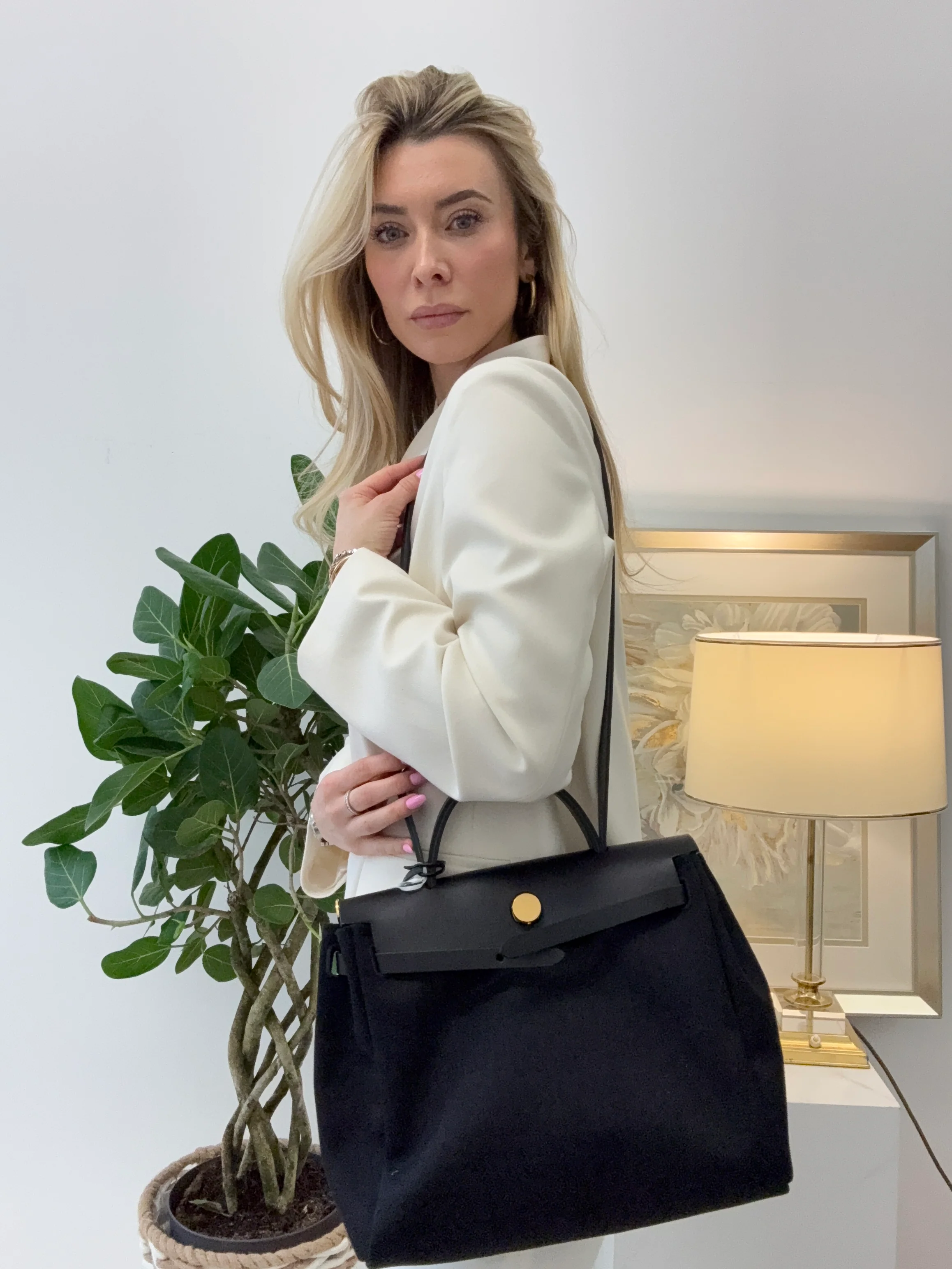 Hermes Black Herbag Zip 31 retourné 2024