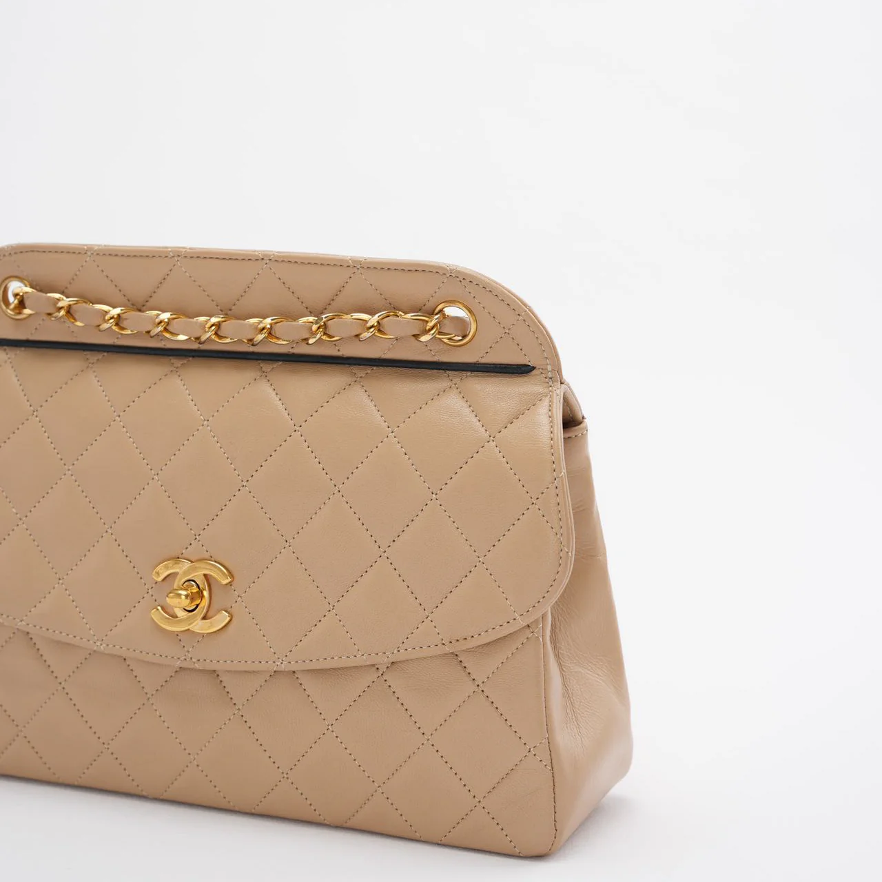 Chanel Beige Vintage Timeless Trendy Flap Bag 2011-2012