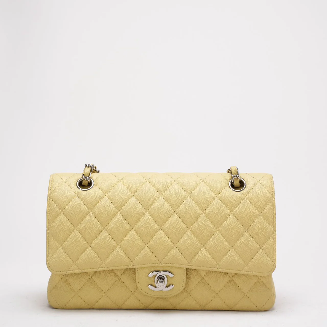 Chanel Yellow Medium Double Flap Caviar Quilted 2018