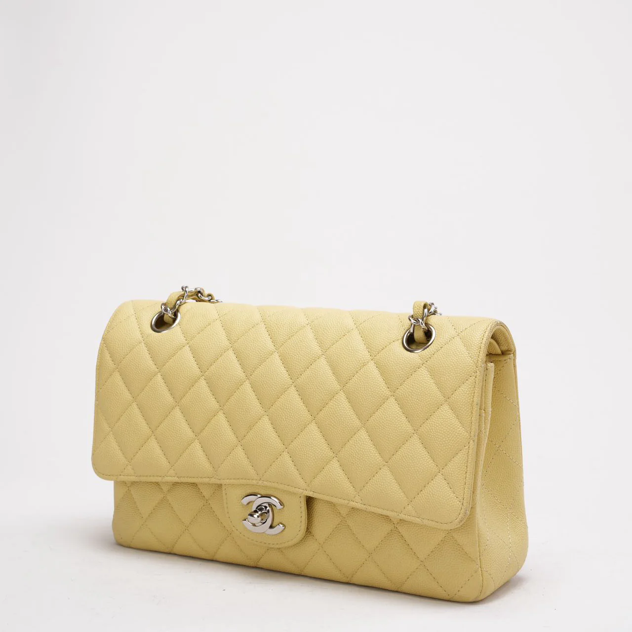 Chanel Yellow Medium Double Flap Caviar Quilted 2018