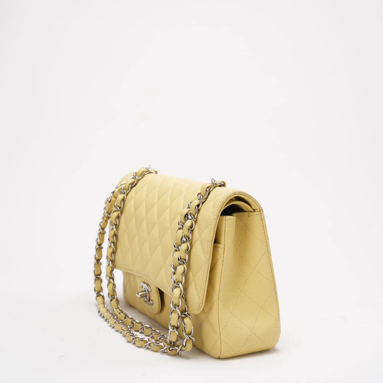 Chanel Yellow Medium Double Flap Caviar Quilted 2018