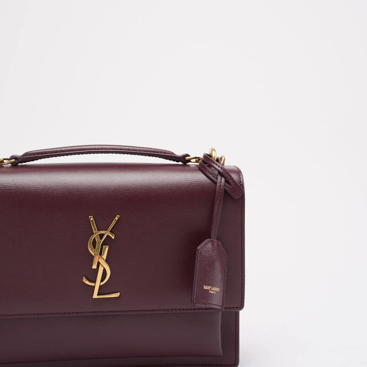 Saint Laurent Burgundy Calfskin Medium Monogram Sunset 2018