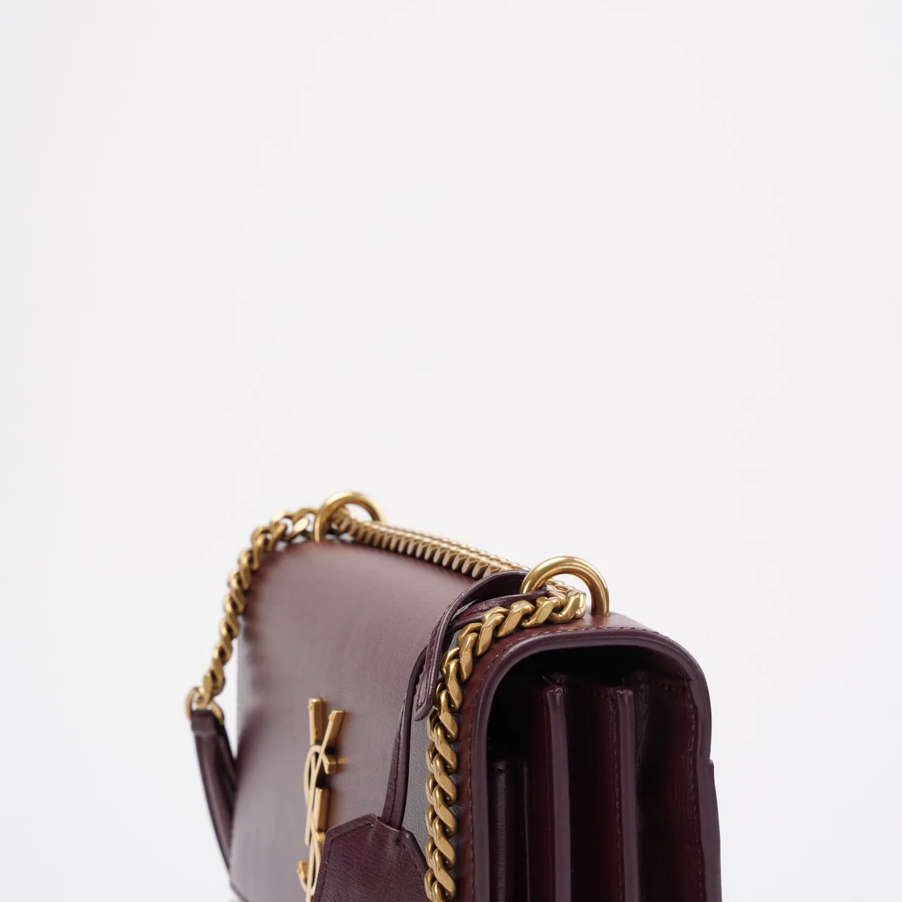 Saint Laurent Burgundy Calfskin Medium Monogram Sunset 2018