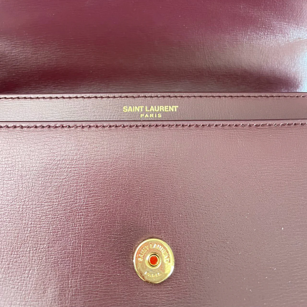 Saint Laurent Burgundy Calfskin Medium Monogram Sunset 2018