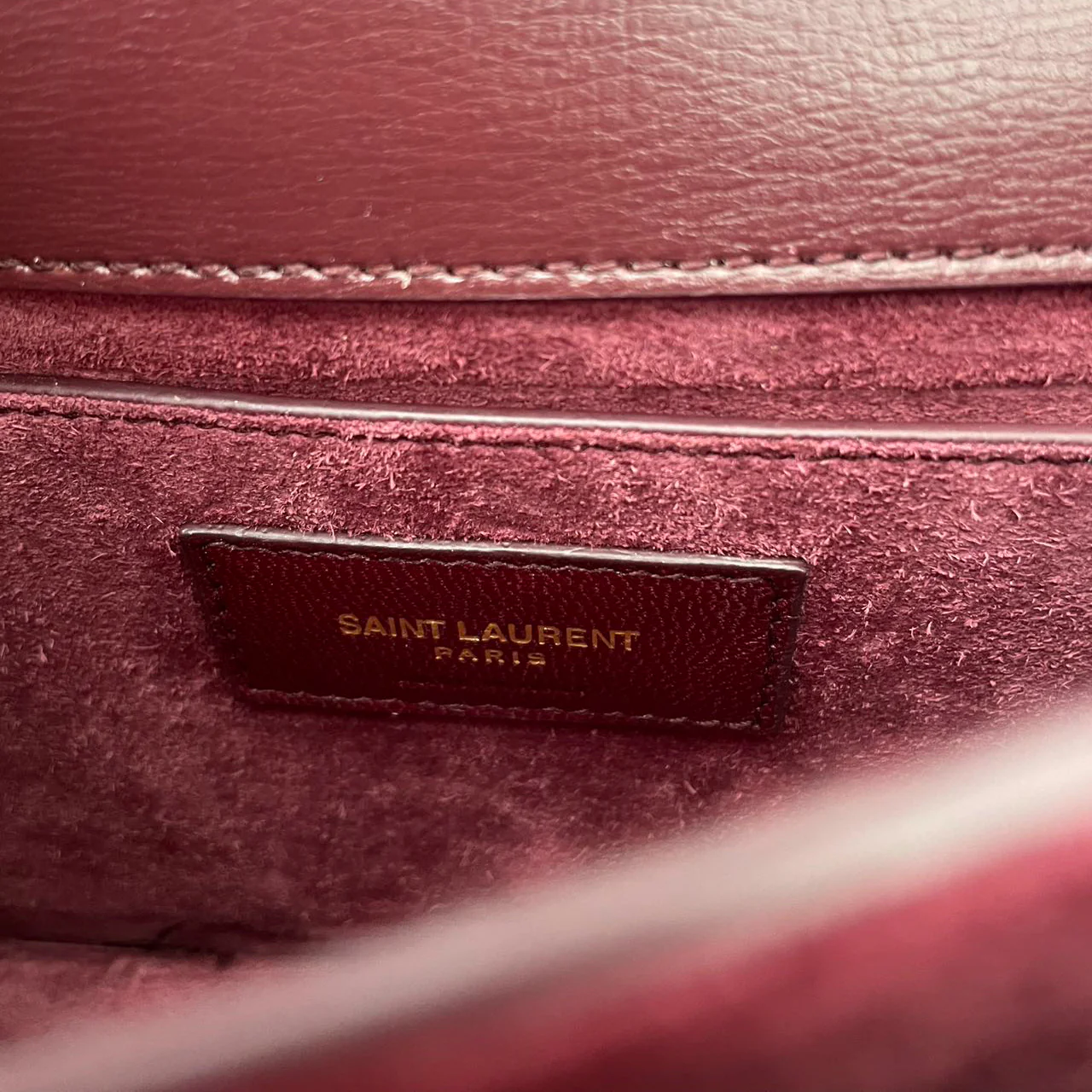 Saint Laurent Burgundy Calfskin Medium Monogram Sunset 2018