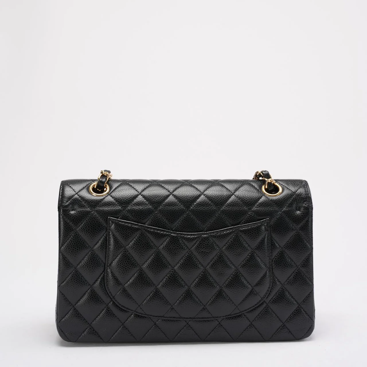 Chanel Black Medium Classic Double Flap Quilted Caviar 2016