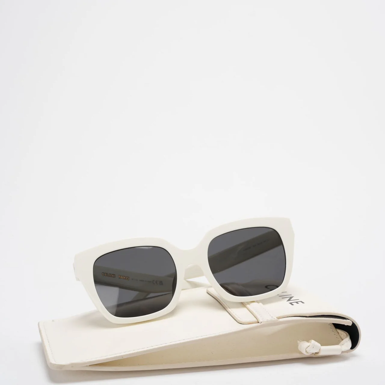 Celine White Acetate Sunglasses Front