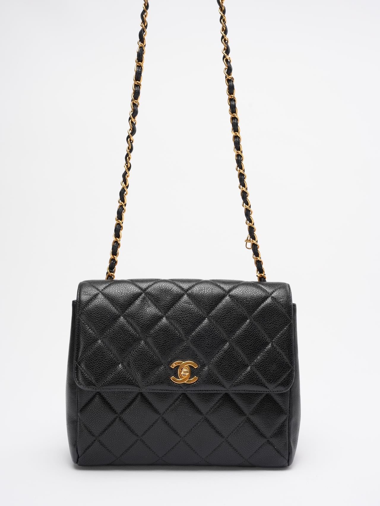 Chanel Vintage Classic Kelly Single Flap Bag – Black Caviar