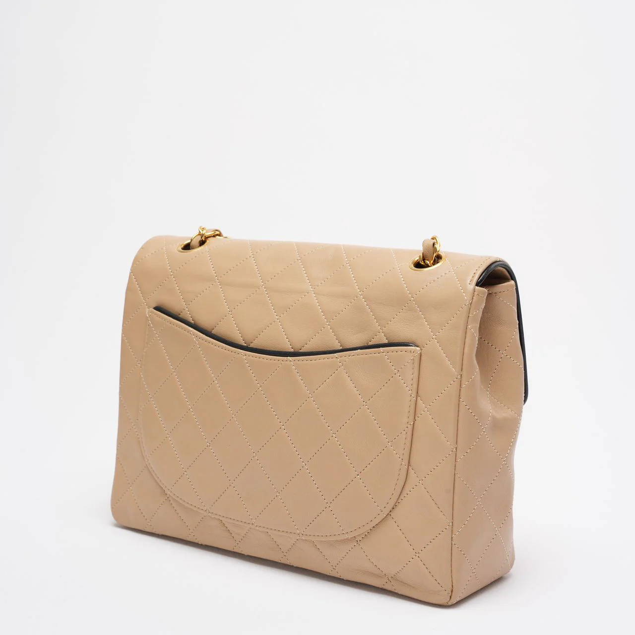 Chanel Vintage Two-Tone Timeless Flap Bag Black Beige