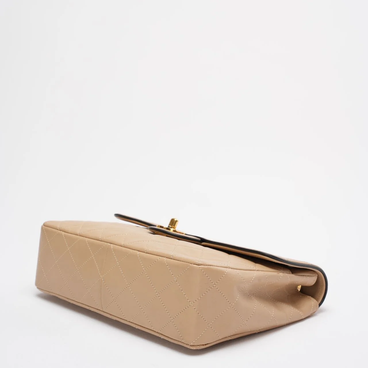 Chanel Vintage Two-Tone Timeless Flap Bag Black Beige