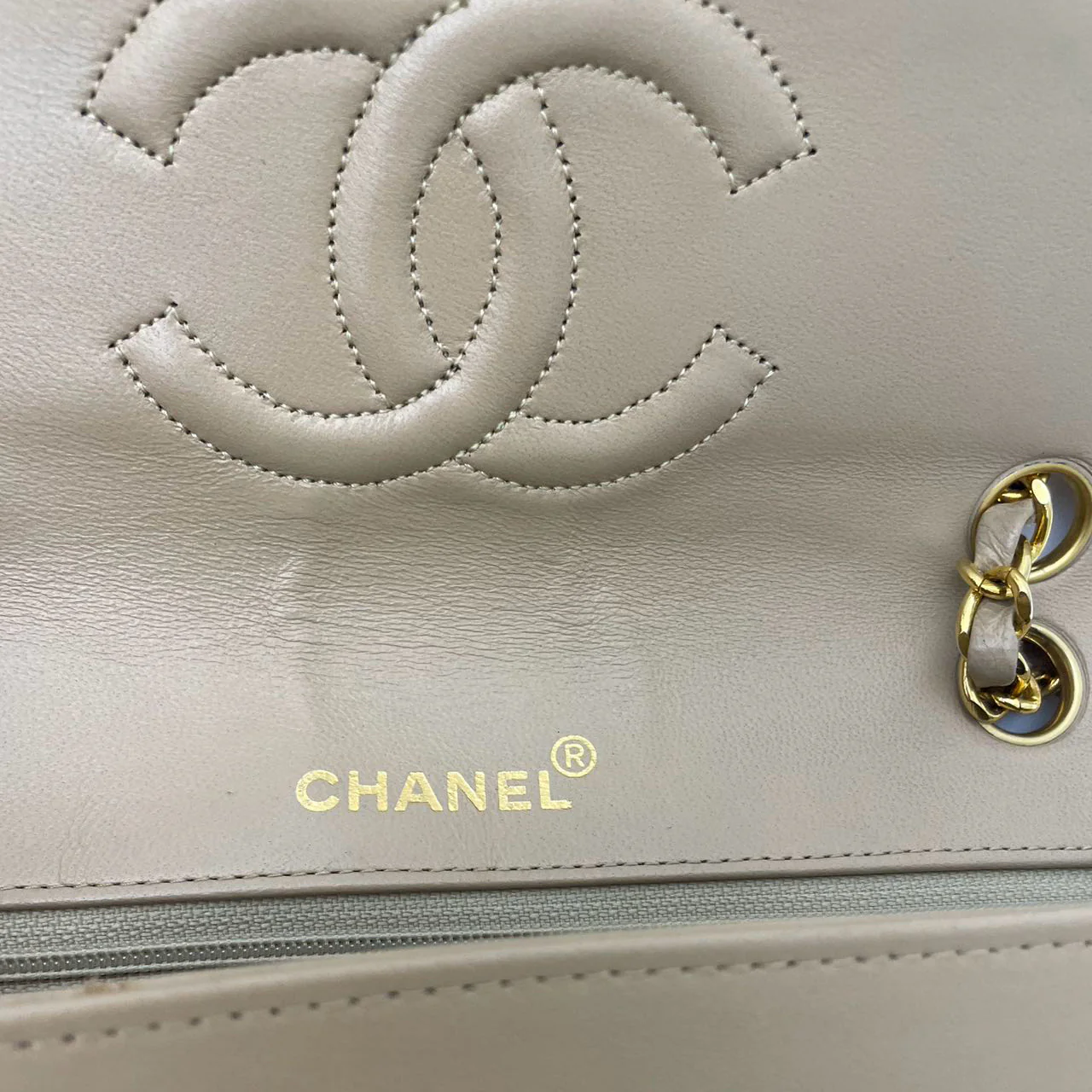 Chanel Vintage Two-Tone Timeless Flap Bag Black Beige