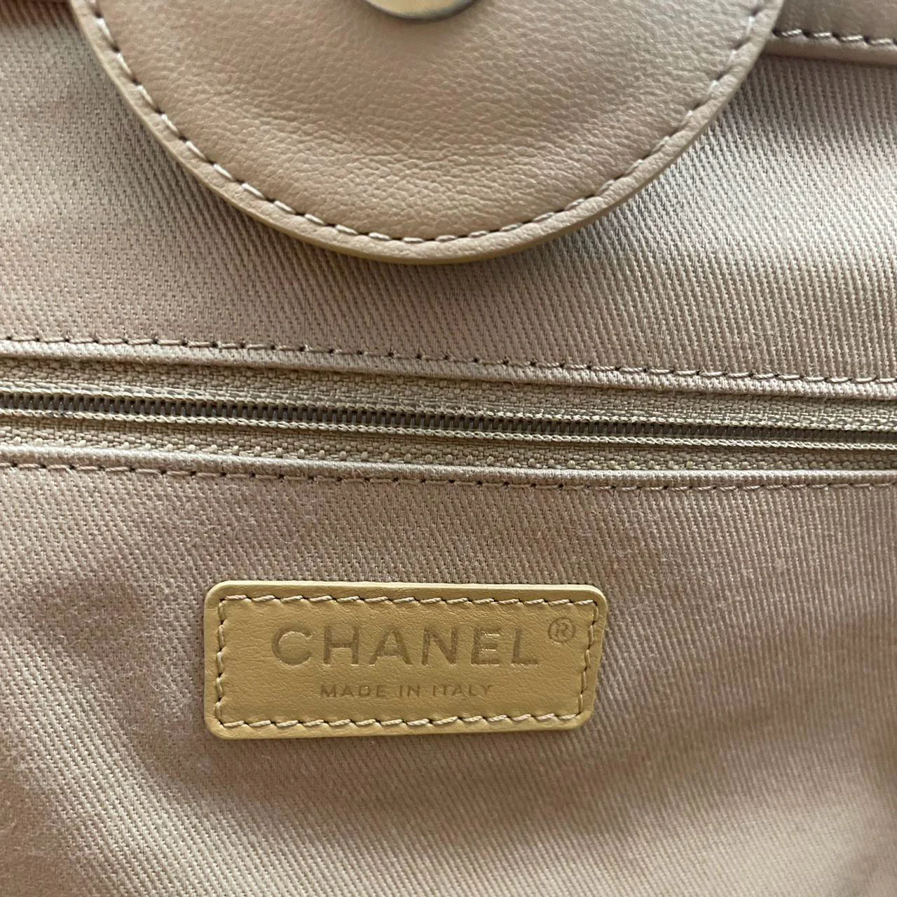 Chanel Deauville Tote Bag in Camel Calfskin Knit with Gold-Tone Hardware Medium