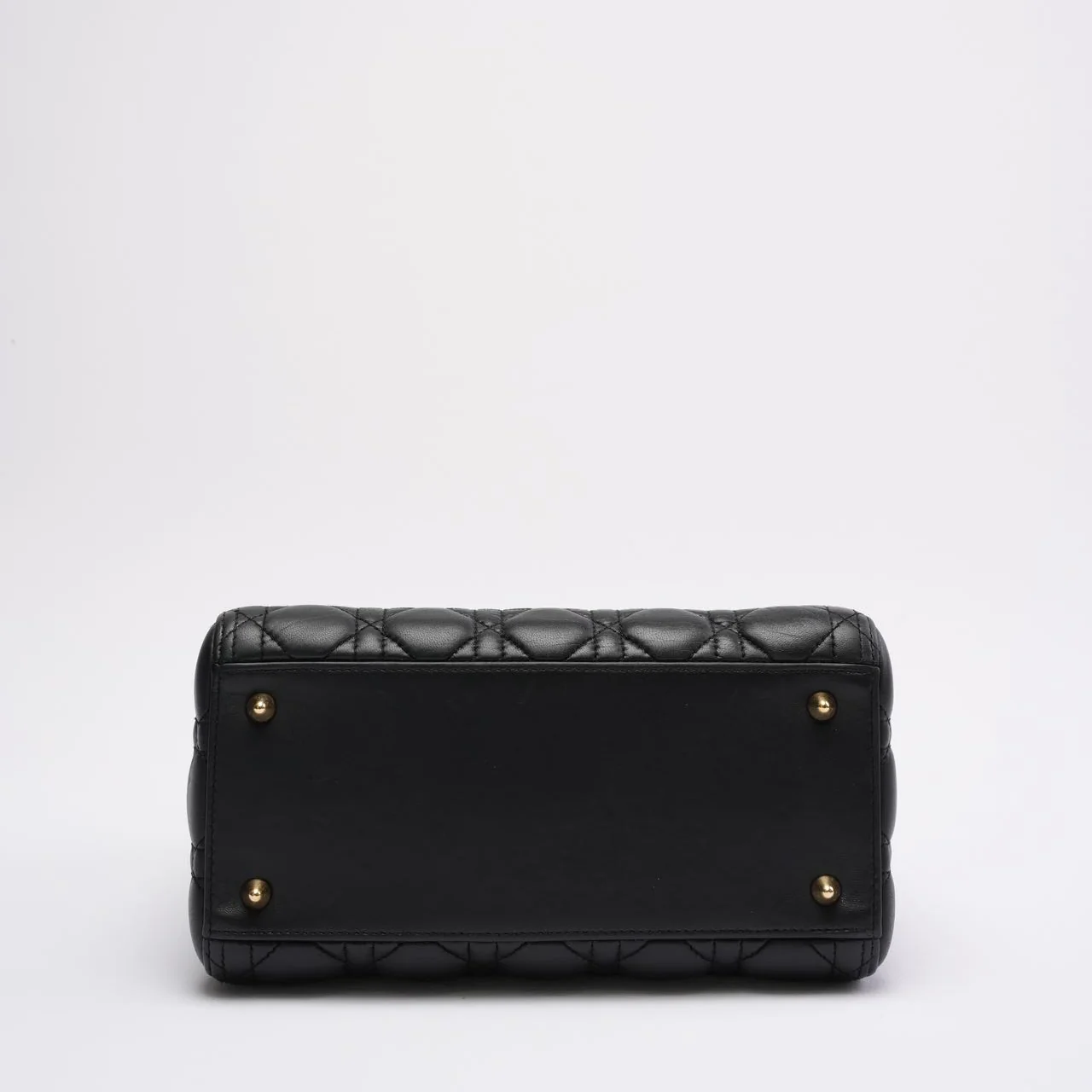 Christian Dior Black Medium Lady Dior Cannage Bag Lambskin 2019