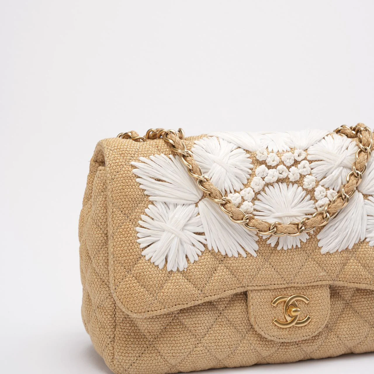 Chanel Tweed Raffia Coco Country Jumbo Flap 2010