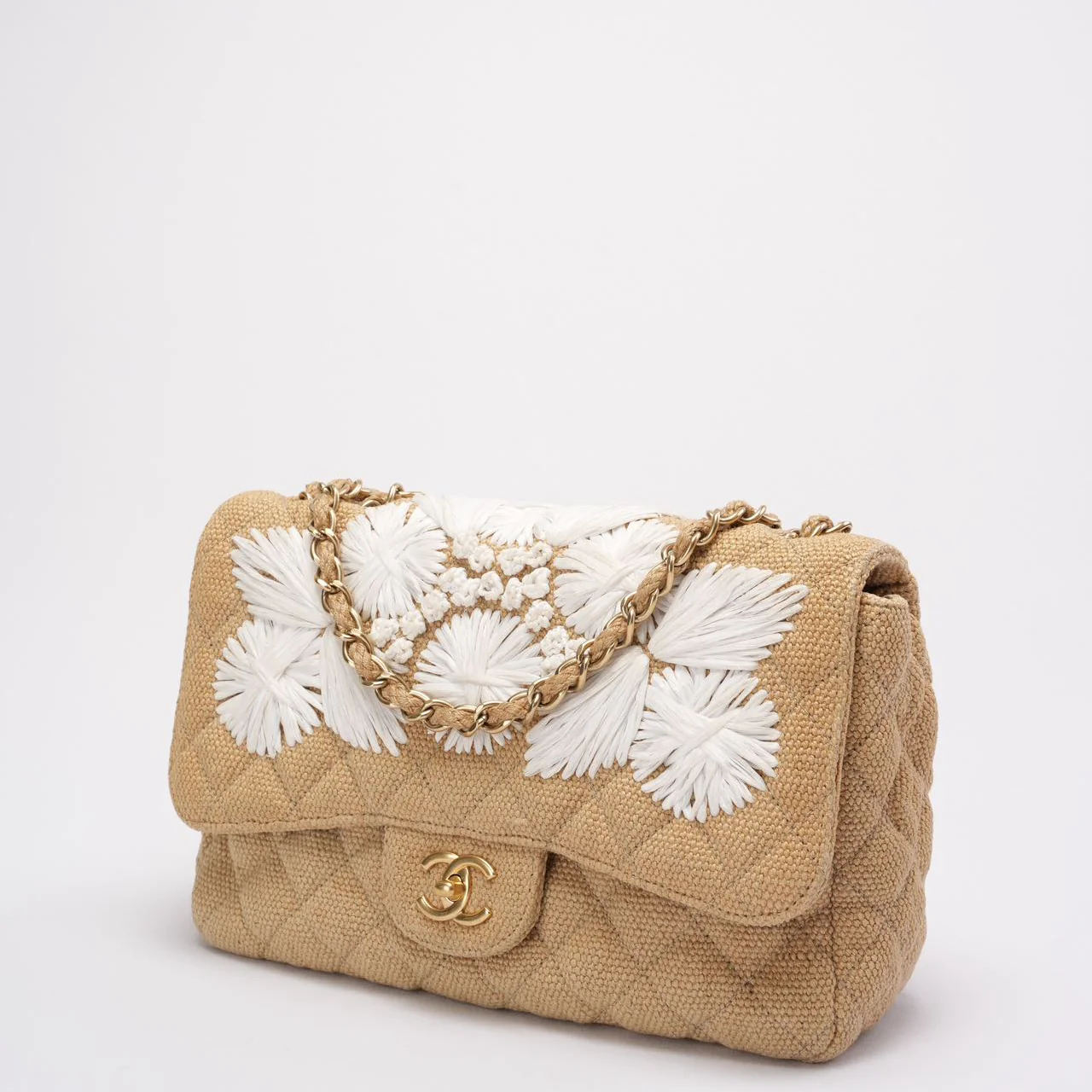 Chanel Tweed Raffia Coco Country Jumbo Flap 2010