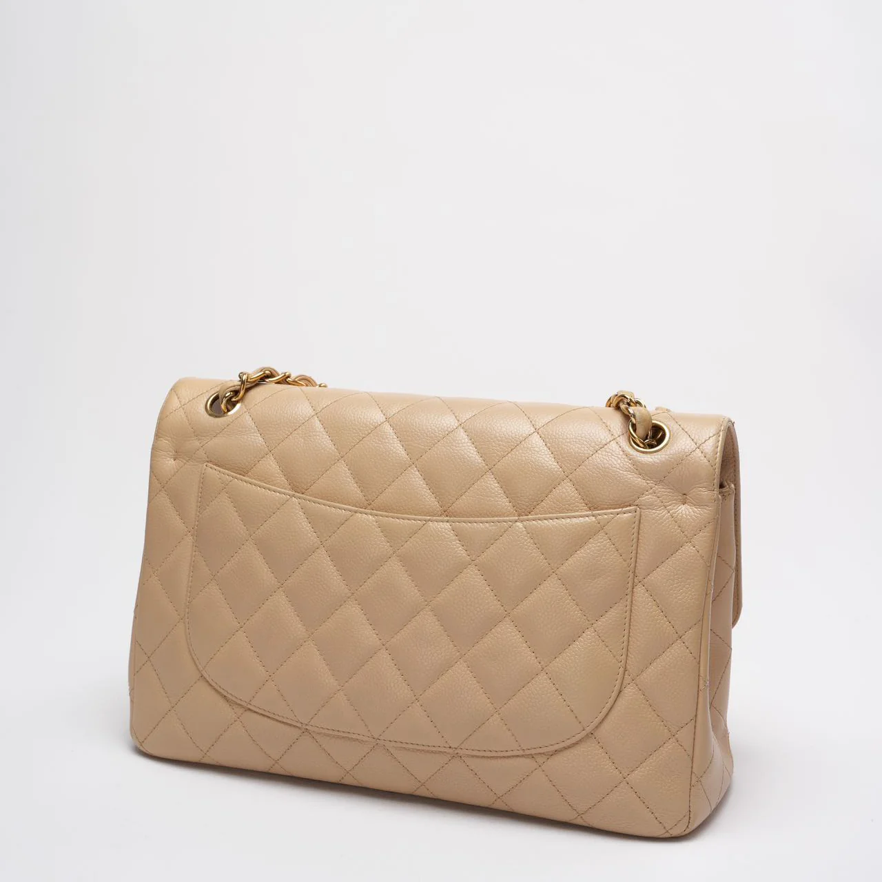 Chanel Classic Jumbo Double Flap Bag Beige Caviar