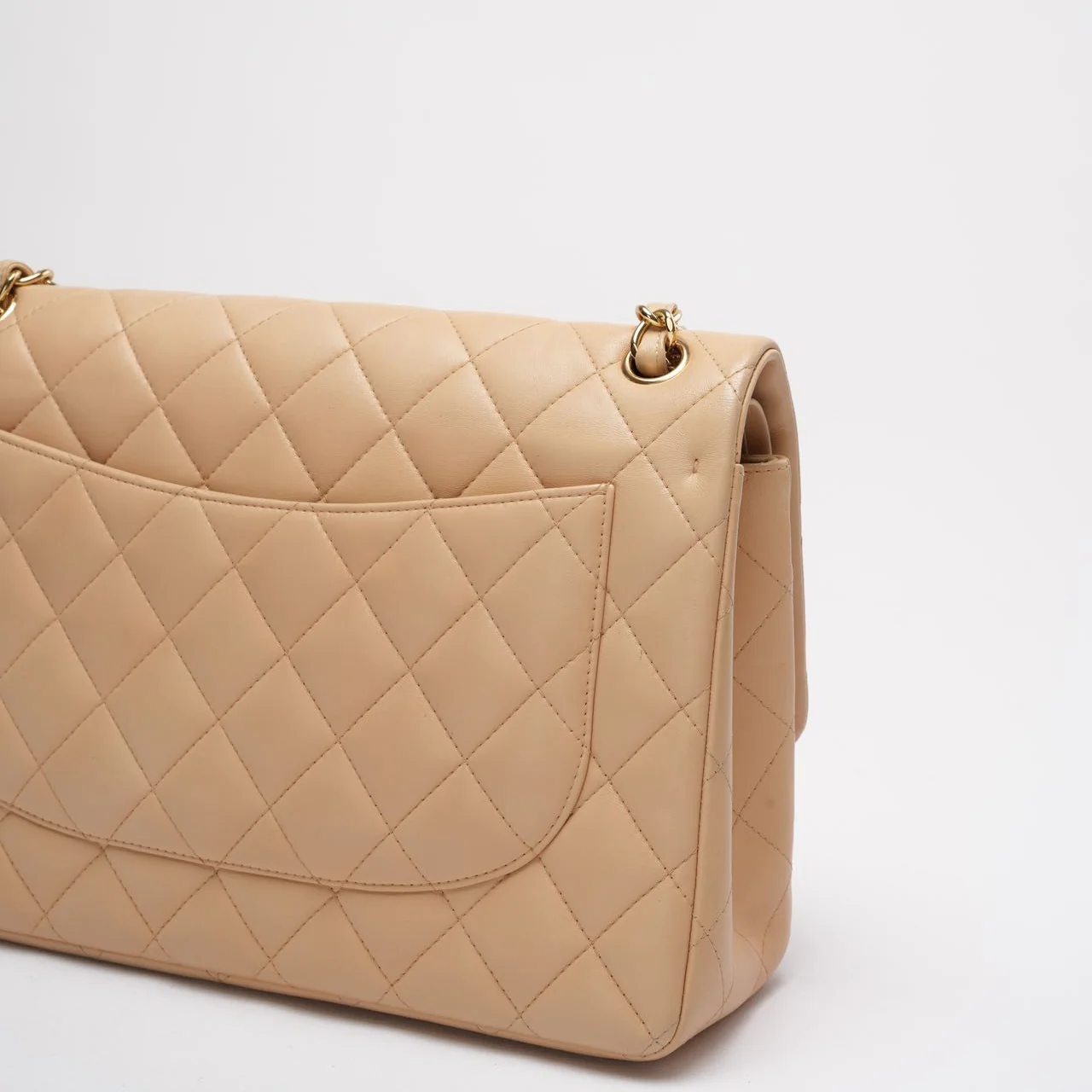 Chanel Classic Jumbo Double Flap Bag Beige Lambskin