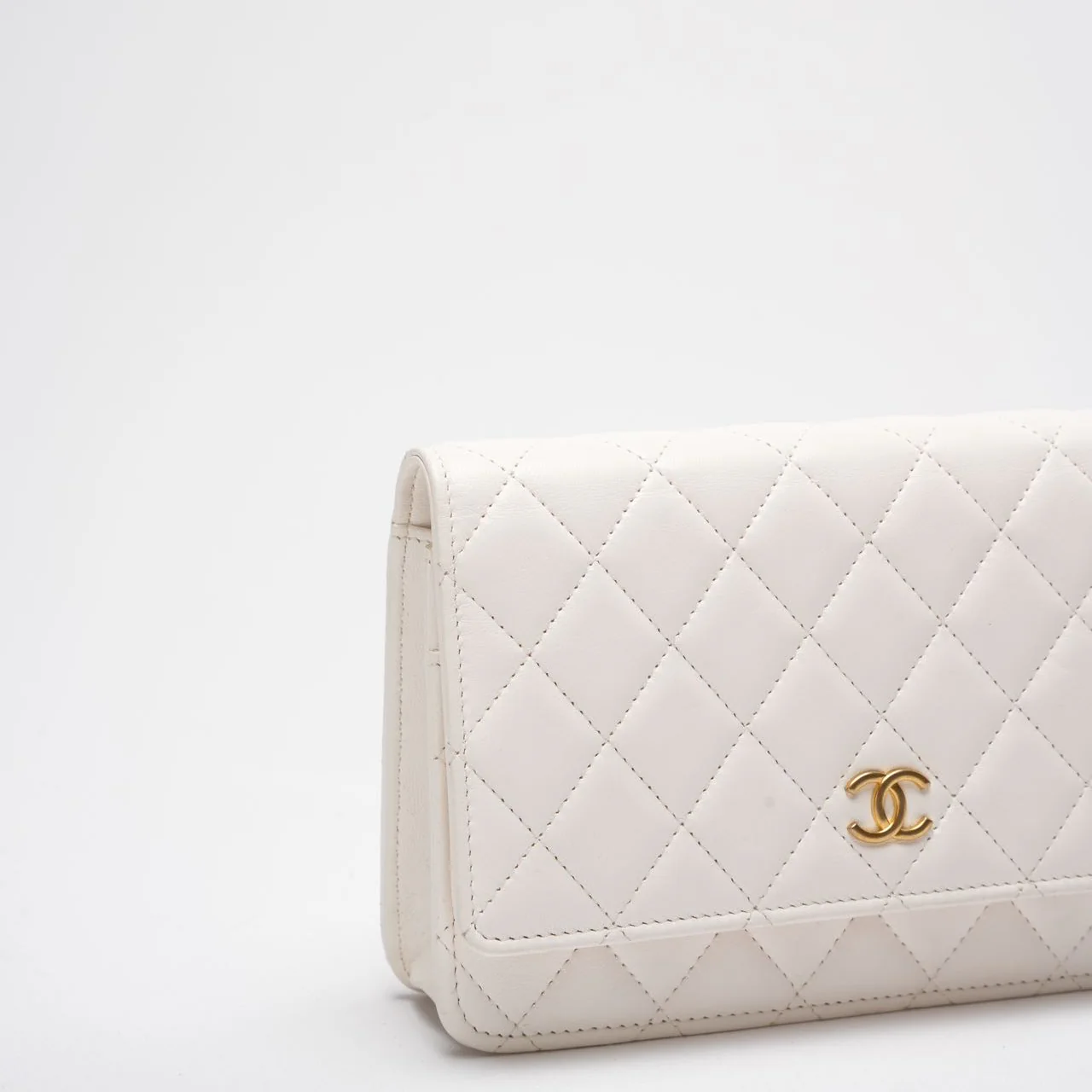 Chanel Classic Wallet on Chain (WOC) 22B White Enamel