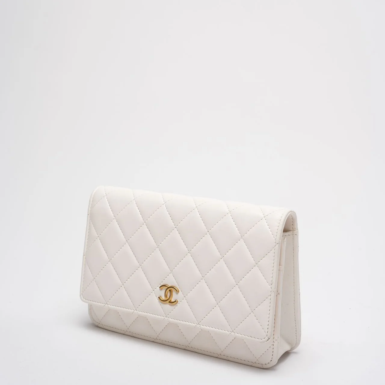 Chanel Classic Wallet on Chain (WOC) 22B White Enamel