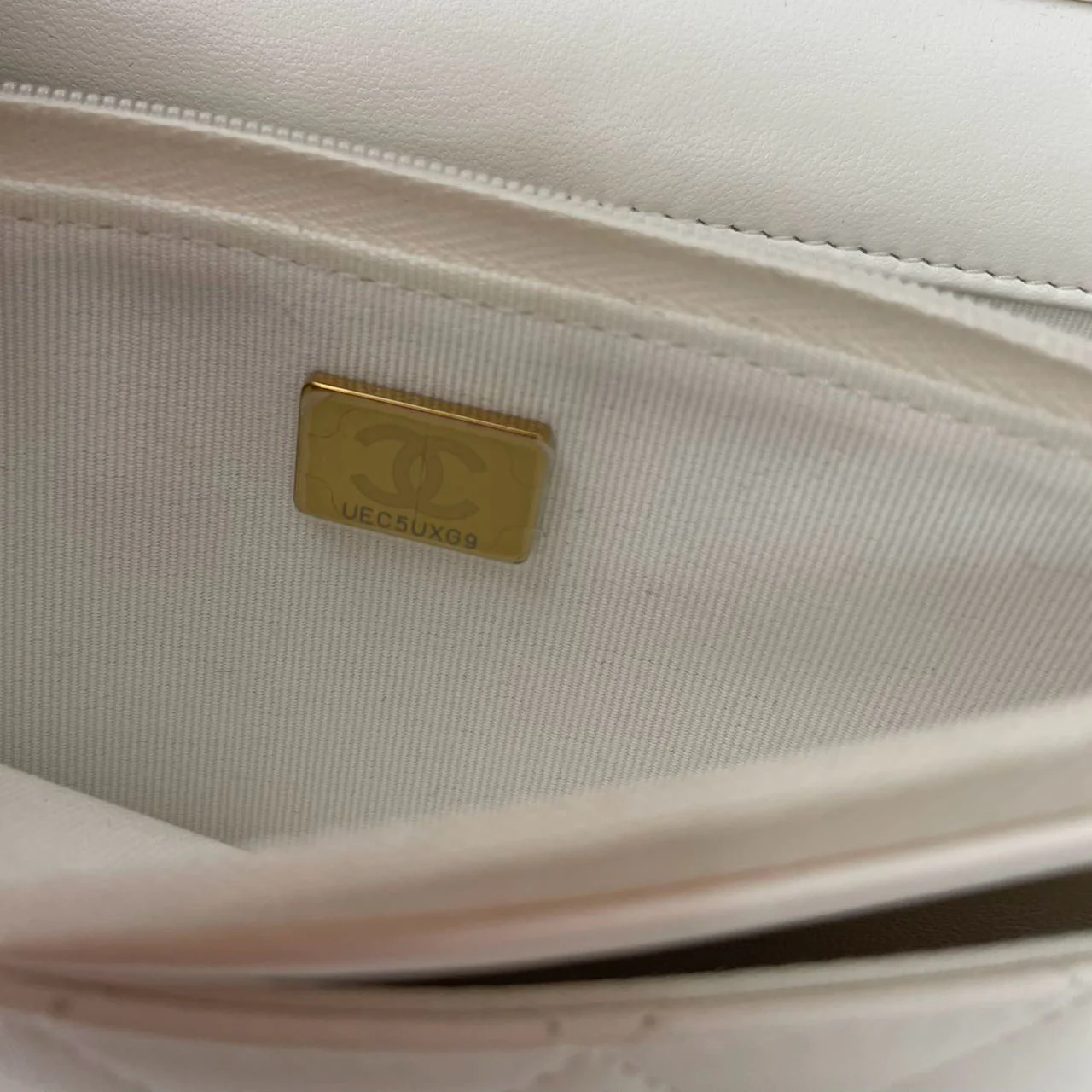 Chanel Classic Wallet on Chain (WOC) 22B White Enamel