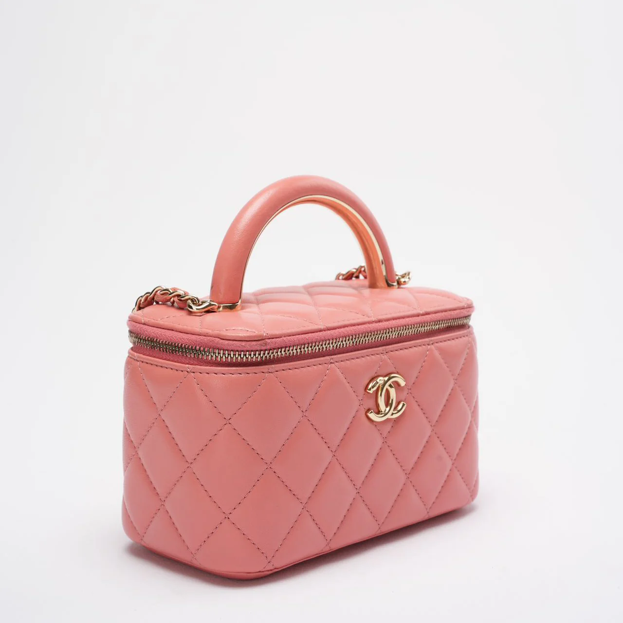 Chanel Vanity Rectangle Top Handle Bag Pink