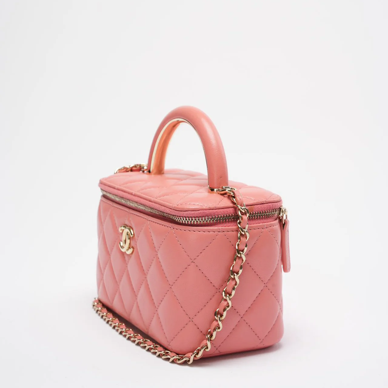 Chanel Vanity Rectangle Top Handle Bag Pink
