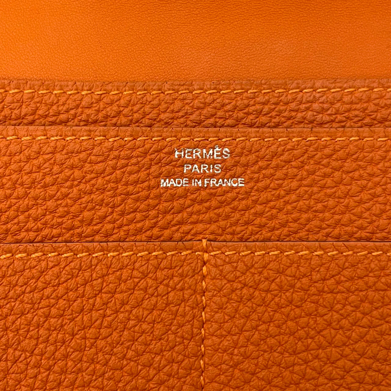 Hermes Dogon Long Wallet Togo Leather Orange