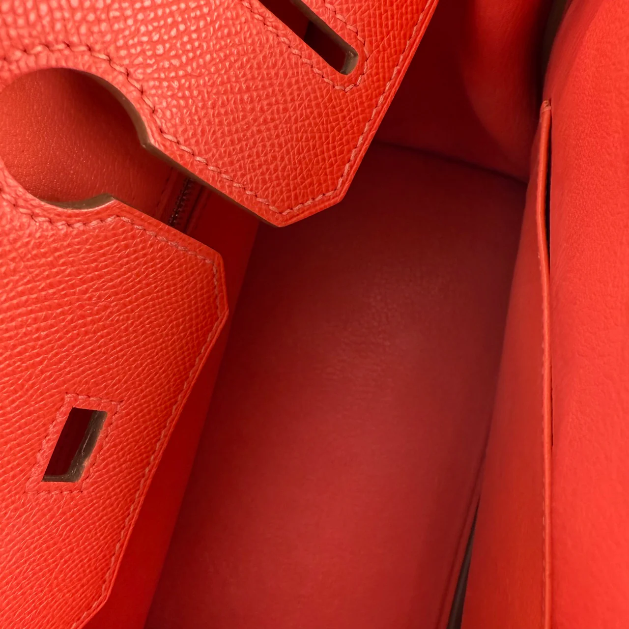 used-Hermes Birkin 30 Epsom Leather Rouge with Palladium Hardware-MILOURA