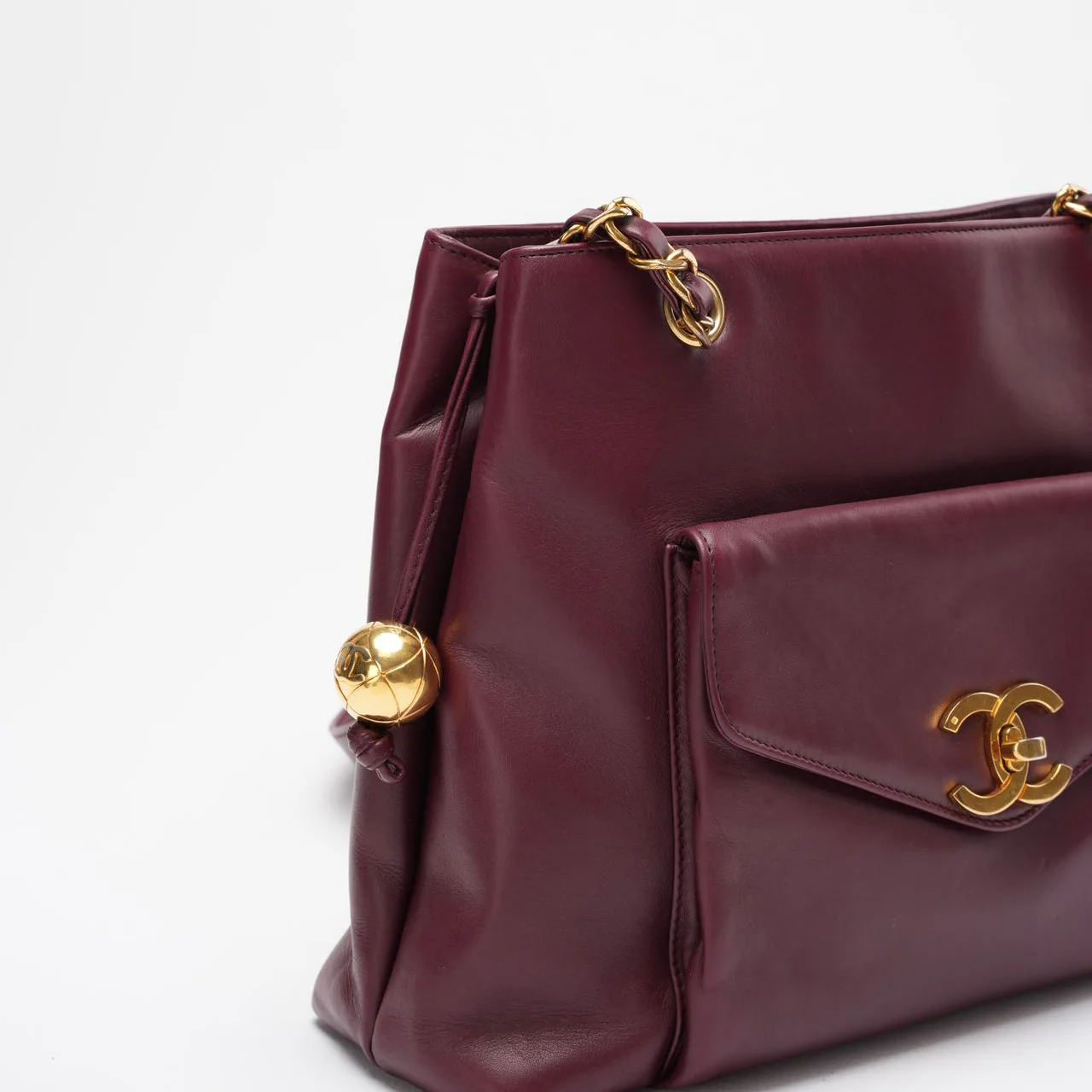 Chanel Vintage Timeless Tote Burgundy Red