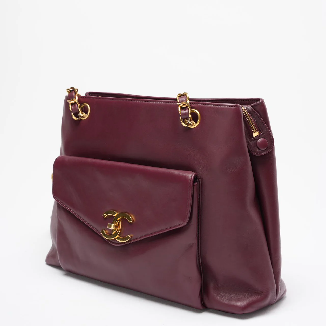 Chanel Vintage Timeless Tote Burgundy Red