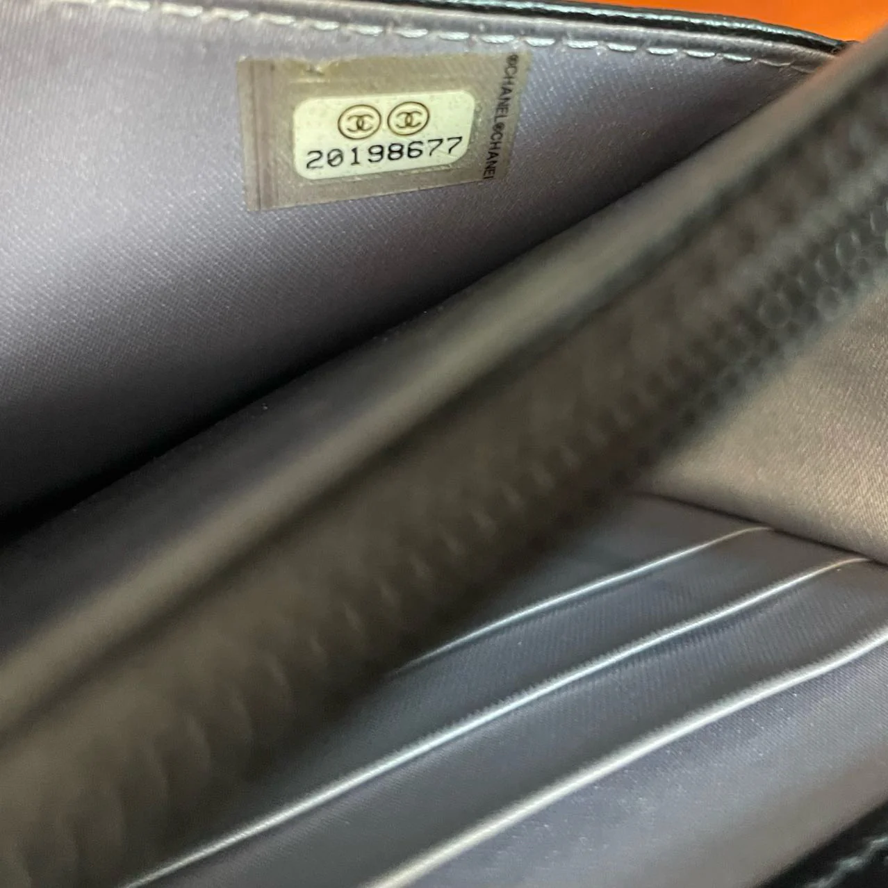 Chanel Wallet On Chain (Woc) Camellia Black Lambleather Silver Hardware Serial Number