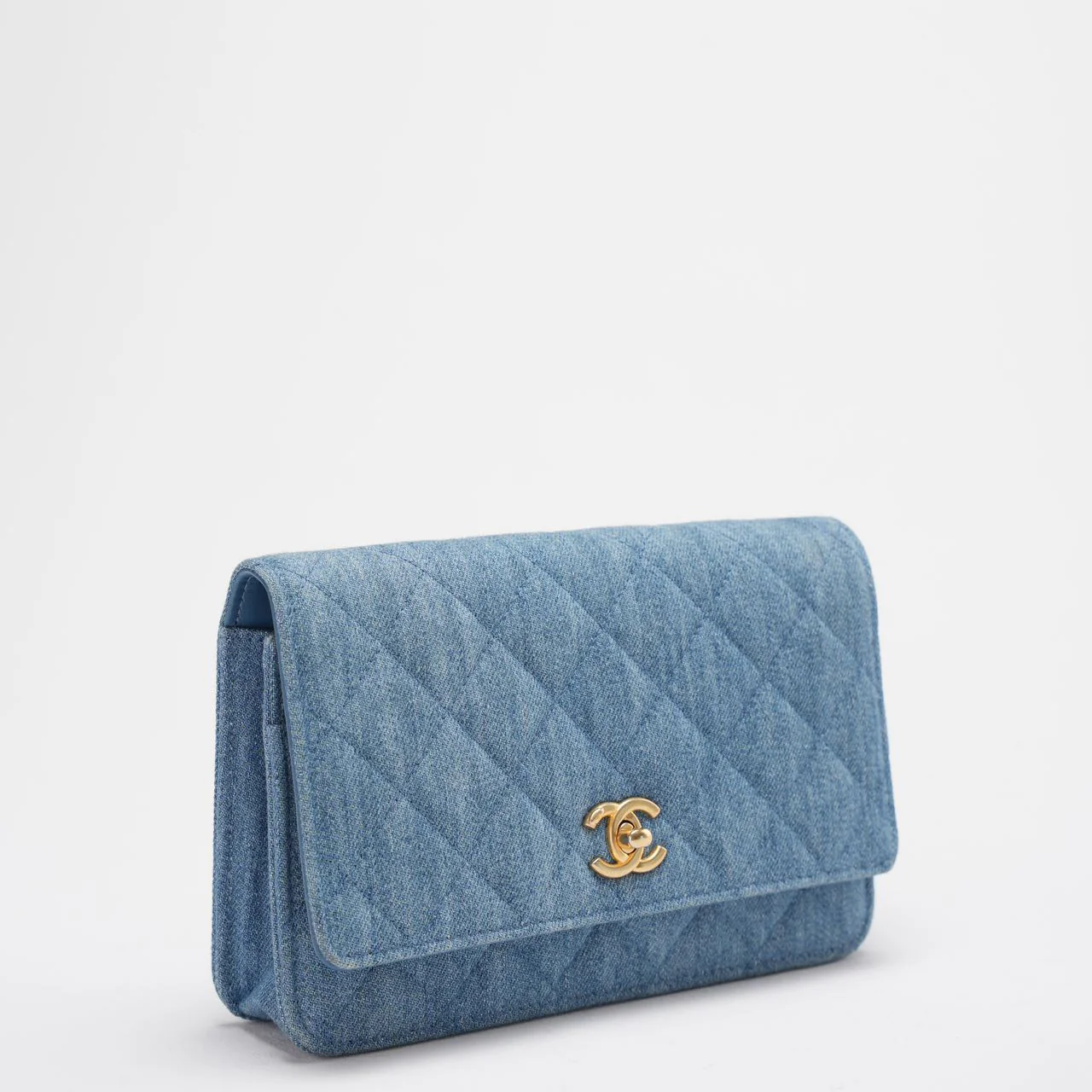 Chanel Denim Wallet On Chain (Woc) CC Pearl Crush Bag from 2022 Side