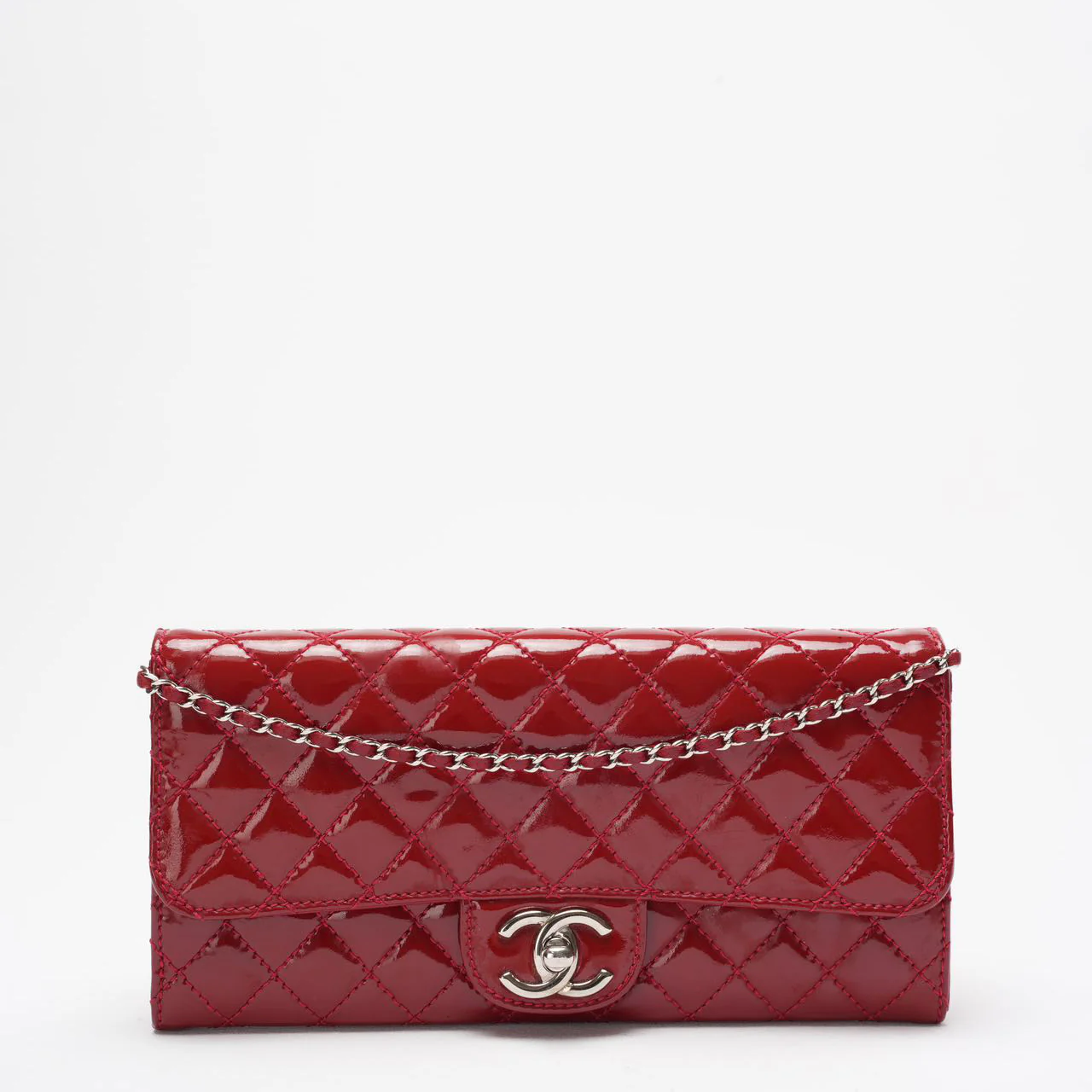 Chanel Timeless Wallet on Chain East West in Red