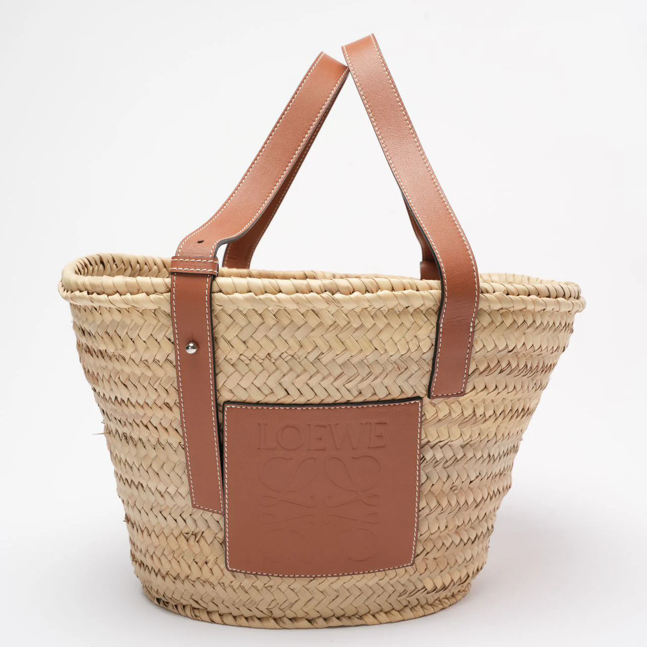 Loewe Raffia Basket Tote Brown