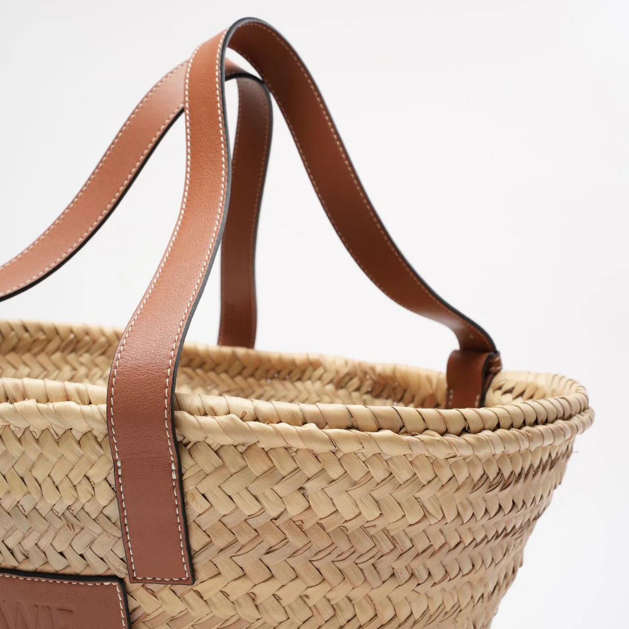 Loewe Raffia Basket Tote Brown