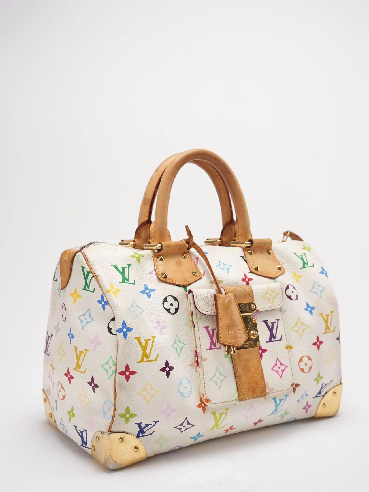 Louis Vuitton Takashi Murakami Speedy 30 Handbag Multicolor Side