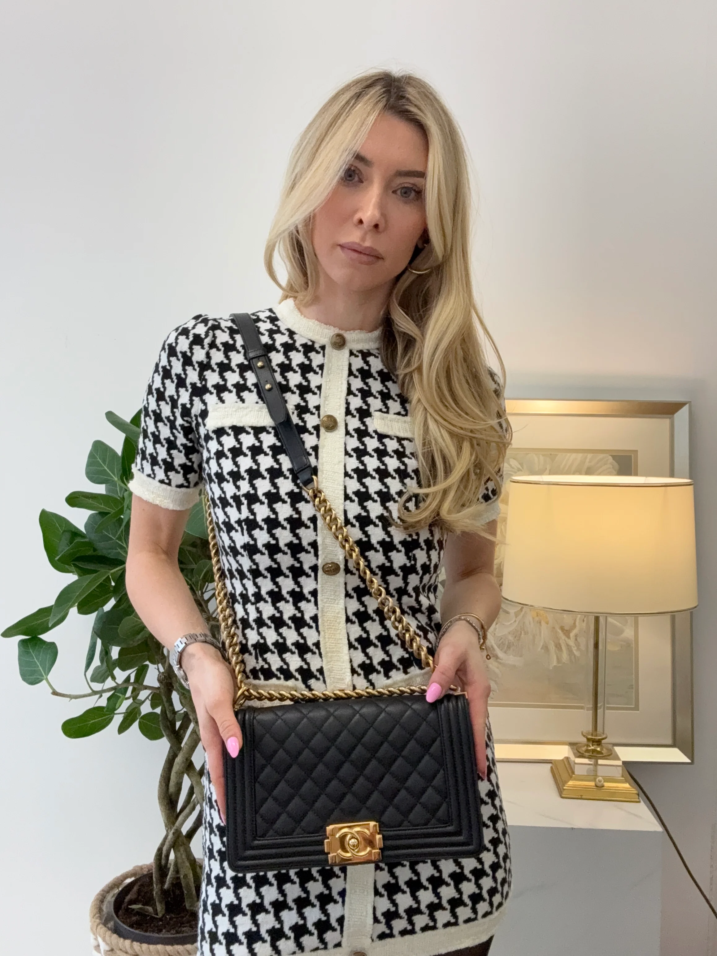 Chanel Boy Medium Black Flap Bag Quilted Caviar 2019