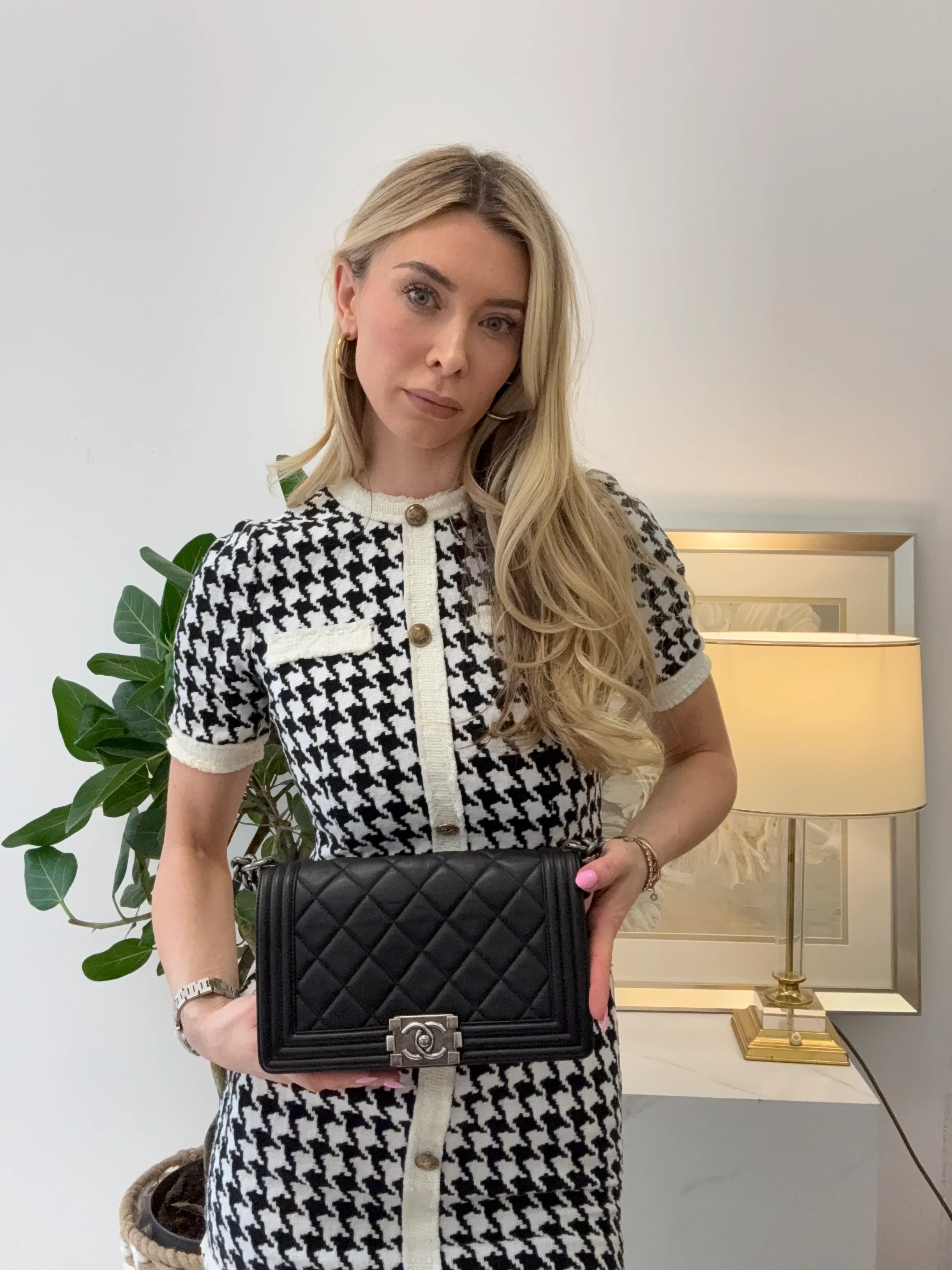 Chanel Black Celtic Medium Boy Bag Lambskin 2014