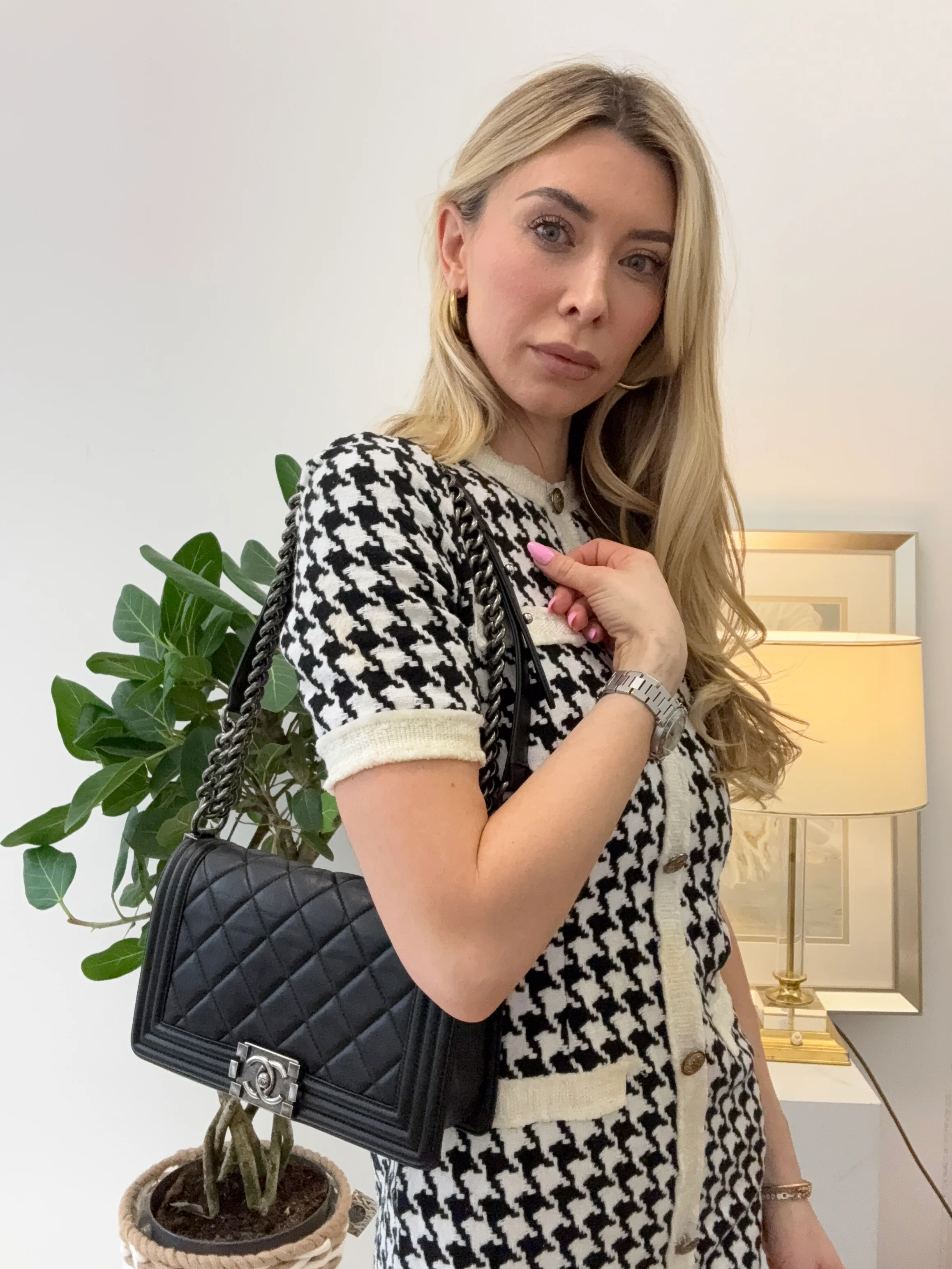 Chanel Black Celtic Medium Boy Bag Lambskin 2014